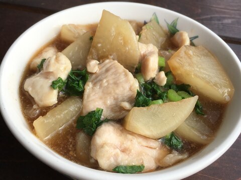 聖護院と鶏むね肉の煮物♪